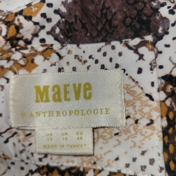 MAEVE  Snakeskin Print Maxi Dress Sleeveless Button Front Tiered Skirt High Neck - Picture 10 of 14